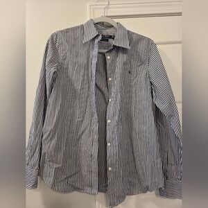 Women's Ralph Lauren pinstripe button down shirt